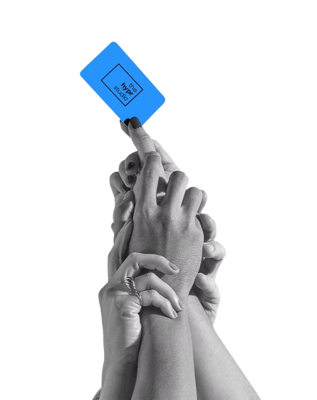 Hand holding Hypr Studio card